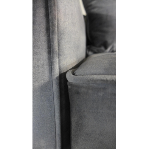 1518 - Aspen Three Seater Grey Velvet Sofa, original RRP £749.99 + VAT (4165-7)(H=88 x W=201 x D=91 cm)* Th... 