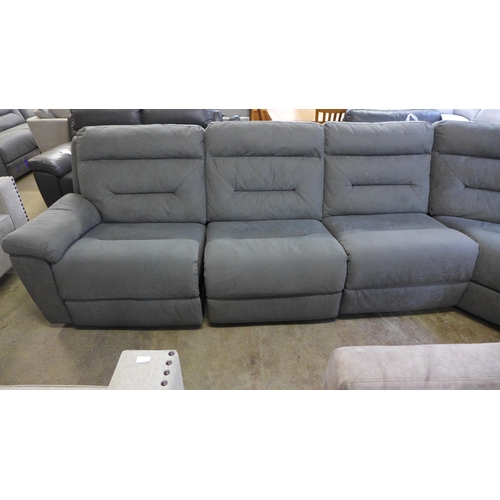 1521 - Justin Grey Sectional Reclining Sectional Sofa, original RRP £1833.33 + VAT (4165-13)(H 103 x W 326/... 