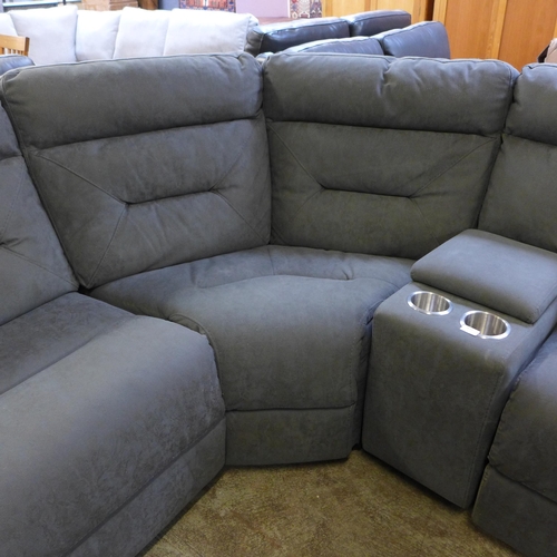 1521 - Justin Grey Sectional Reclining Sectional Sofa, original RRP £1833.33 + VAT (4165-13)(H 103 x W 326/... 