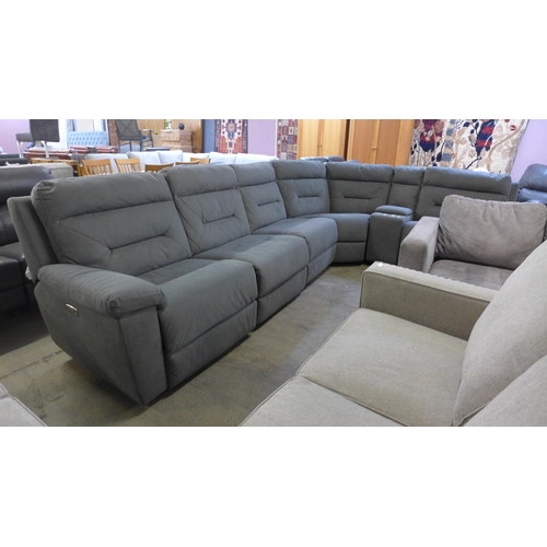 1521 - Justin Grey Sectional Reclining Sectional Sofa, original RRP £1833.33 + VAT (4165-13)(H 103 x W 326/... 