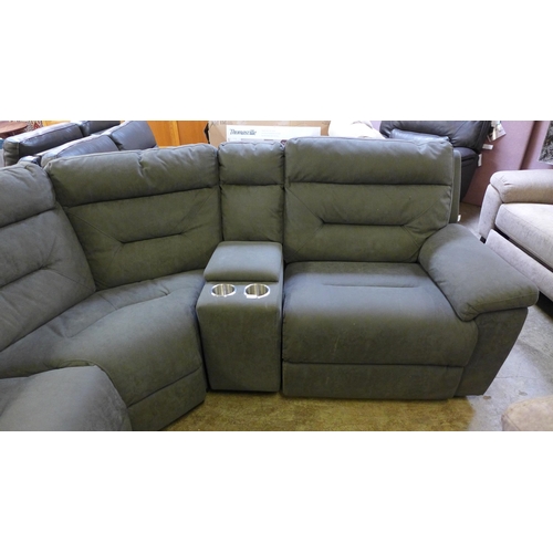 1521 - Justin Grey Sectional Reclining Sectional Sofa, original RRP £1833.33 + VAT (4165-13)(H 103 x W 326/... 