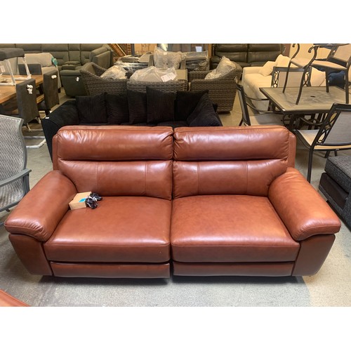 1534 - Grace Chestnut Brown Leather Large Two Seater Sofa, original RRP £891.66 + VAT (4165-2)(H 100 X W 20... 