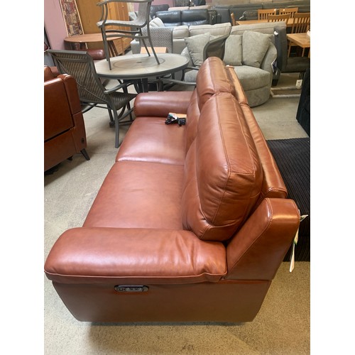 1534 - Grace Chestnut Brown Leather Large Two Seater Sofa, original RRP £891.66 + VAT (4165-2)(H 100 X W 20... 