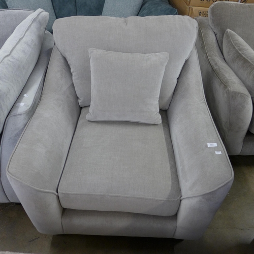 1423 - A dove grey upholstered armchair