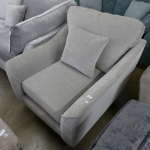 1423 - A dove grey upholstered armchair