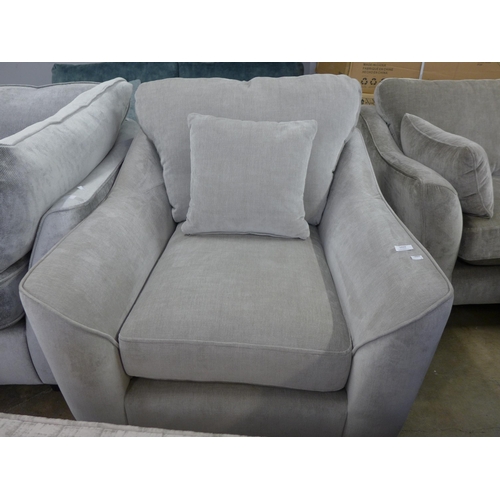 1423 - A dove grey upholstered armchair