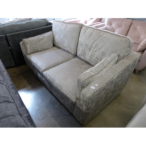 1424 - A Dolce champagne velvet 2.5 seater sofa