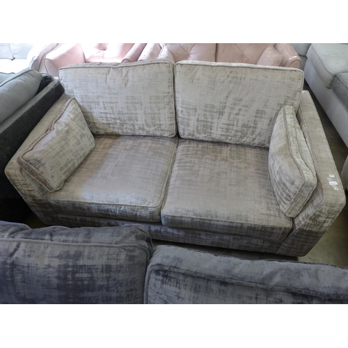 1424 - A Dolce champagne velvet 2.5 seater sofa