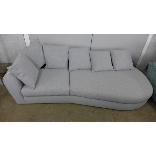 1433 - A stone grey sofa/chaise