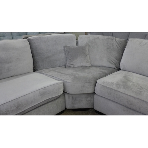 1434 - A Halley aluminium upholstered curved corner sofa