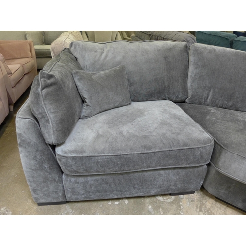 1437 - A Halley charcoal upholstered curved RHF corner sofa