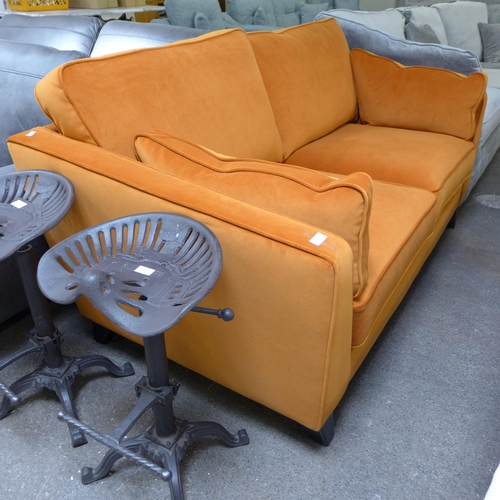 1439 - A Vincent burnt orange velvet 2.5 seater sofa