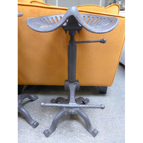 1440 - A pair of industrial style bar stools