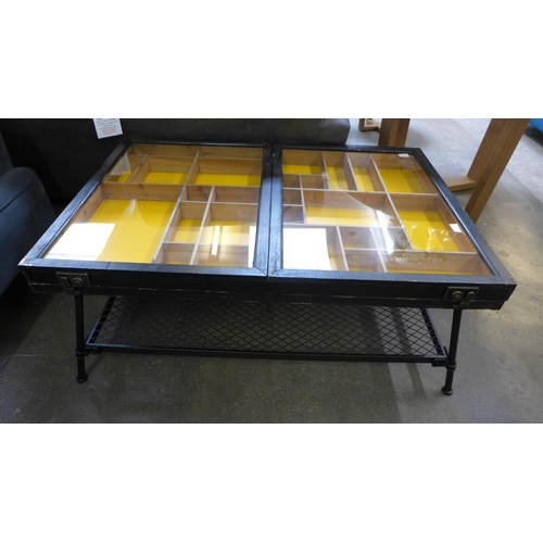 1472 - A collector's cabinet industrial style coffee table