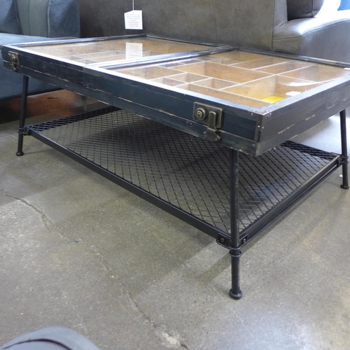 1472 - A collector's cabinet industrial style coffee table