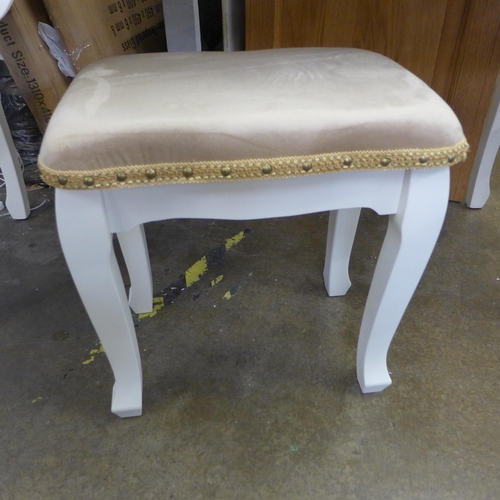 1486 - A dressing table with contrast top and upholstered stool