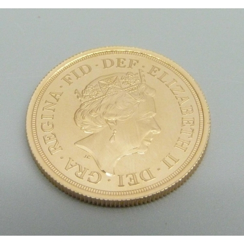 1007 - A 2021 gold double sovereign/£2 coin