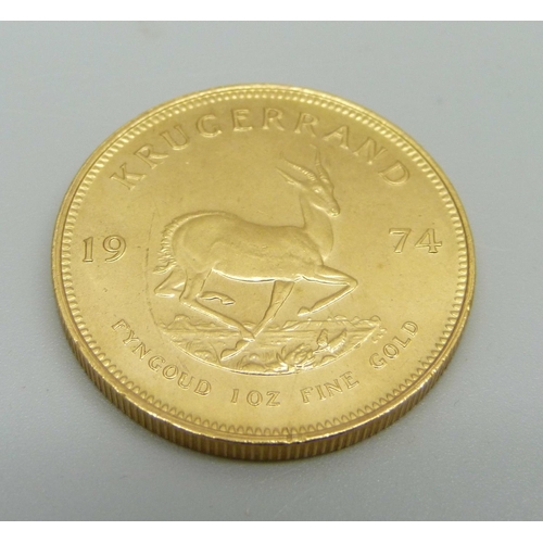 1013 - A 1974 1oz. fine gold Krugerrand