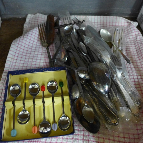 1098 - A collection of plated flatware and other flatware