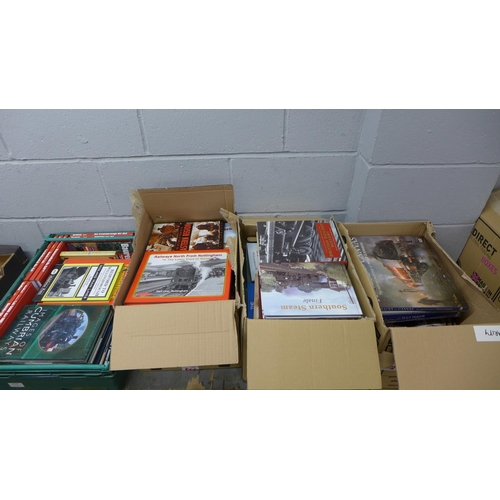 1119 - Four boxes of books on trains and railway **PLEASE NOTE THIS LOT IS NOT ELIGIBLE FOR POSTING AND PAC... 