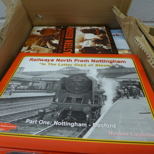 1119 - Four boxes of books on trains and railway **PLEASE NOTE THIS LOT IS NOT ELIGIBLE FOR POSTING AND PAC... 