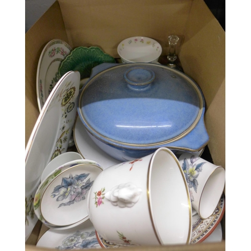 1124 - Two boxes of decorative china **PLEASE NOTE THIS LOT IS NOT ELIGIBLE FOR POSTING AND PACKING**