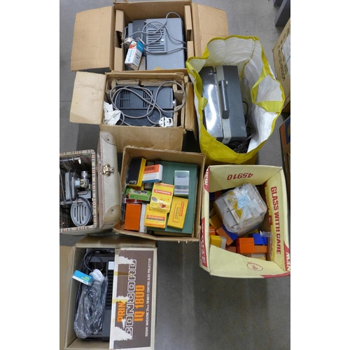 1128 - Five vintage projectors and two boxes of slides **PLEASE NOTE THIS LOT IS NOT ELIGIBLE FOR POSTING A... 