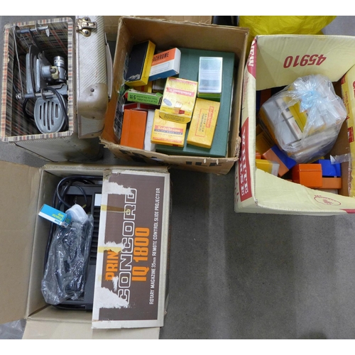 1128 - Five vintage projectors and two boxes of slides **PLEASE NOTE THIS LOT IS NOT ELIGIBLE FOR POSTING A... 