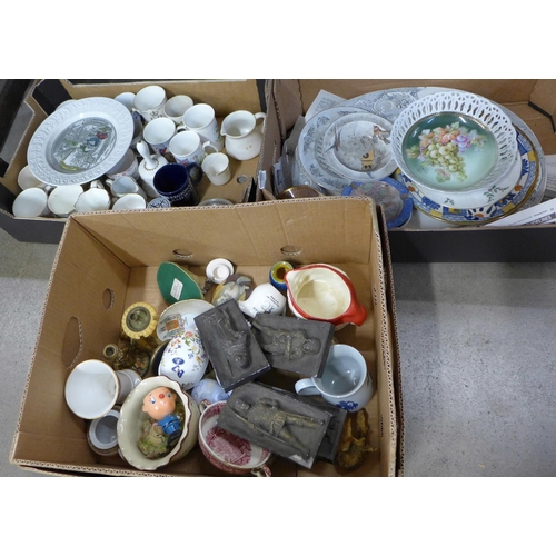 1154 - Three boxes of china including a large meat plate and Royal family commemorative china **PLEASE NOTE... 