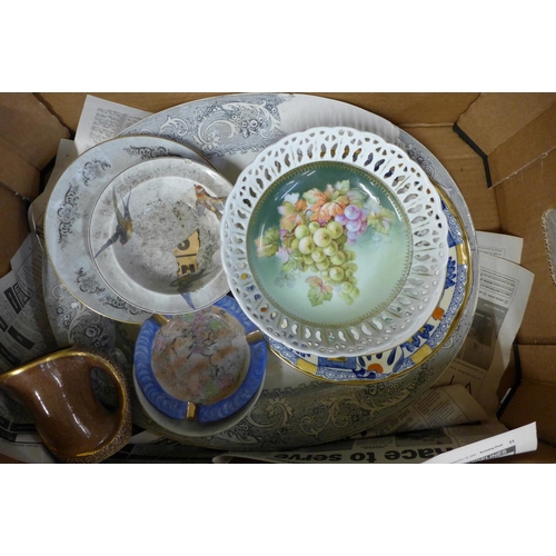 1154 - Three boxes of china including a large meat plate and Royal family commemorative china **PLEASE NOTE... 