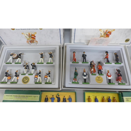 609 - Two boxed sets of Dinky Toys model miniature figures, Engineering Staff and Station Staff and two Br... 