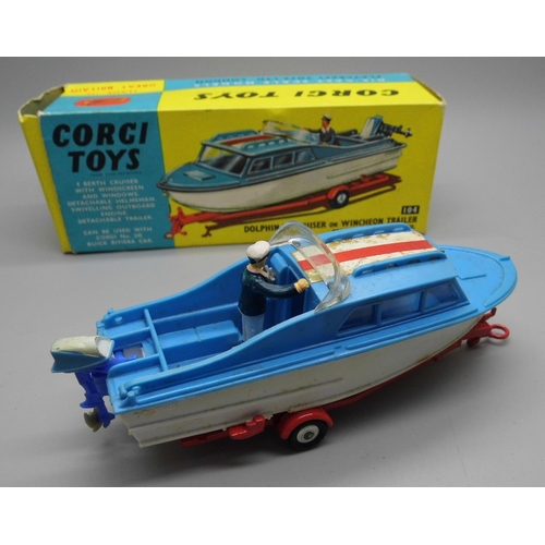 652 - A Corgi no.104 Dolphin 20 Cruiser on detachable Wincheon trailer, in original box