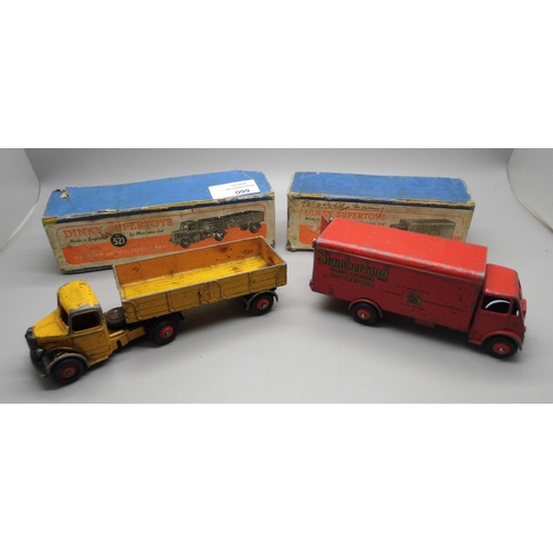 660 - Two Dinky Supertoys model vehicles:- no.514 Guy Van and no.521 Bedford Articulated Lorry, boxed