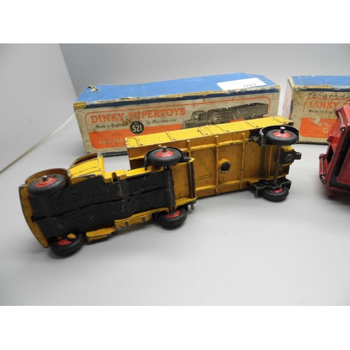 660 - Two Dinky Supertoys model vehicles:- no.514 Guy Van and no.521 Bedford Articulated Lorry, boxed