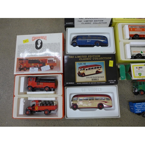 692 - Eight Corgi vehicles and sets, buses and commercial vehicles, boxed