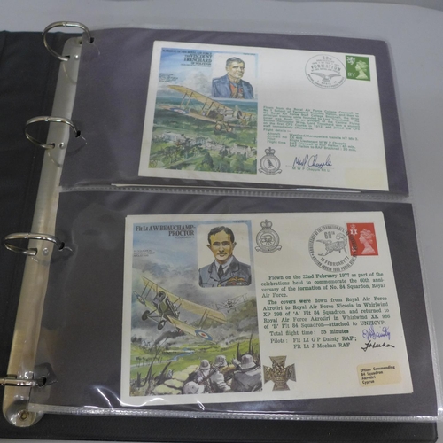 693 - Stamps:- an album of 49 RAF covers, including signed