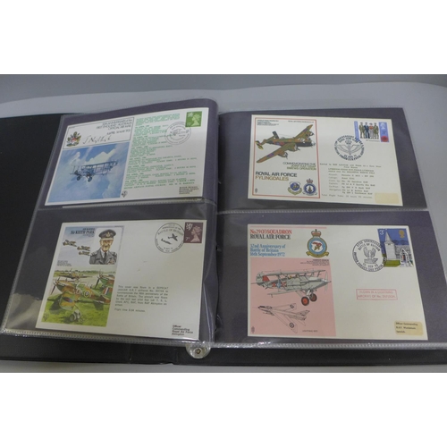 693 - Stamps:- an album of 49 RAF covers, including signed