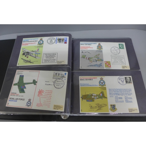 693 - Stamps:- an album of 49 RAF covers, including signed