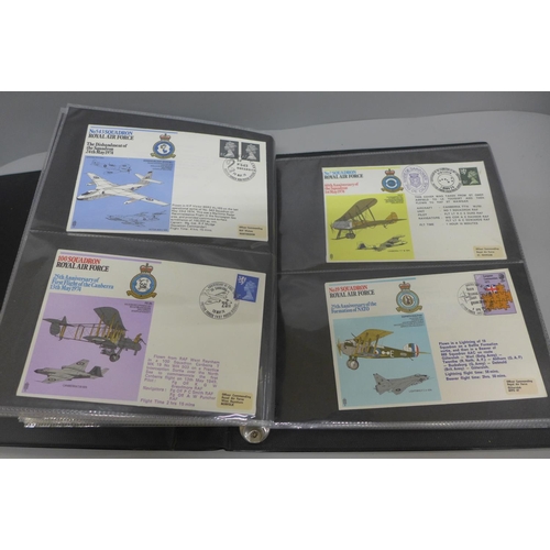 693 - Stamps:- an album of 49 RAF covers, including signed