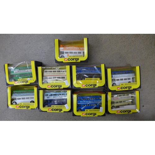 713 - A collection of Corgi buses, boxed