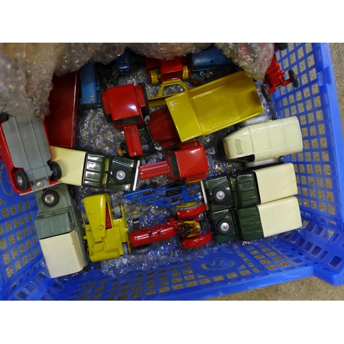 725 - A collection of die-cast model vehicles including Corgi, Dinky and Matchbox, including re-painted