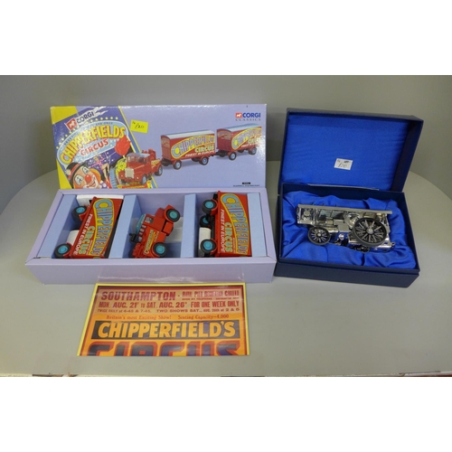 741 - A Corgi Classics Chipperfields Circus set and a Corgi Collector's Club Fowler B6