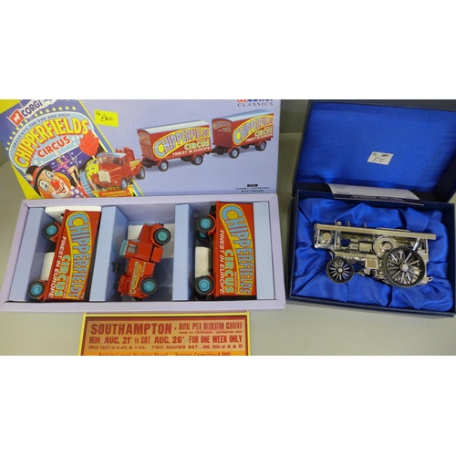 741 - A Corgi Classics Chipperfields Circus set and a Corgi Collector's Club Fowler B6