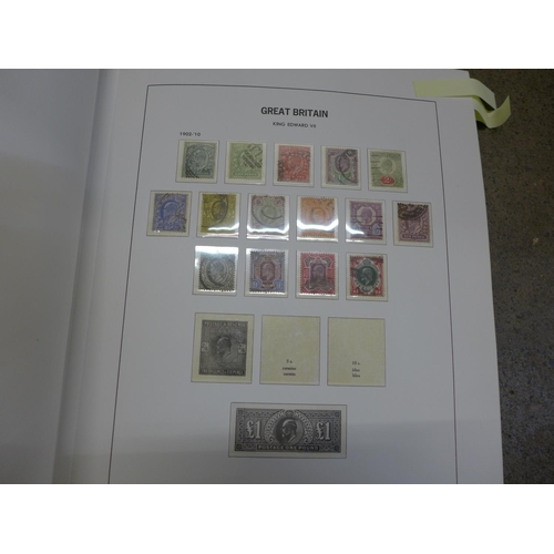 751 - A used collection of Great Britain stamps, housed in a boxed 'Davo' album with issues to 1970 with m... 