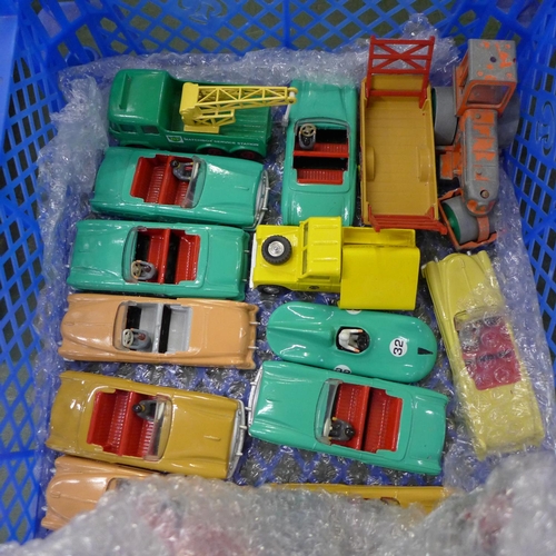 766 - A collection of die-cast model vehicles including Corgi, Dinky and Matchbox, some repainted