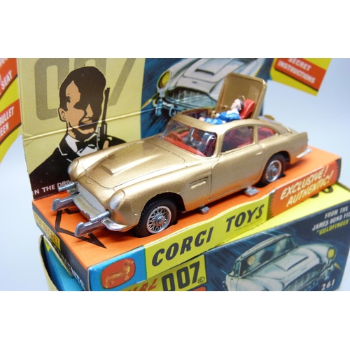 797 - A Corgi Toys Special Agent James Bond's Aston Martin DB5 in gold, reproduction box