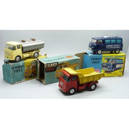 799 - Three Corgi Toys model vehicles - 460 Neville cement tipper body on ERF chassis, 458 ERF model 64G e... 