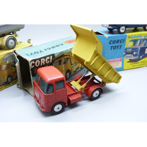 799 - Three Corgi Toys model vehicles - 460 Neville cement tipper body on ERF chassis, 458 ERF model 64G e... 