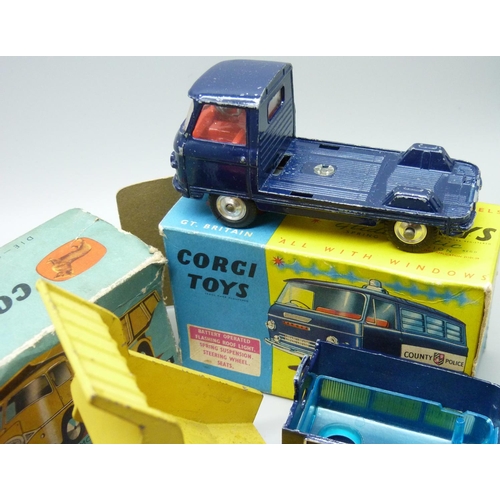 799 - Three Corgi Toys model vehicles - 460 Neville cement tipper body on ERF chassis, 458 ERF model 64G e... 