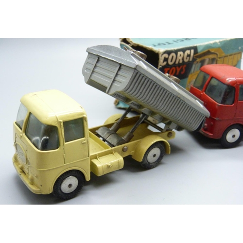 799 - Three Corgi Toys model vehicles - 460 Neville cement tipper body on ERF chassis, 458 ERF model 64G e... 